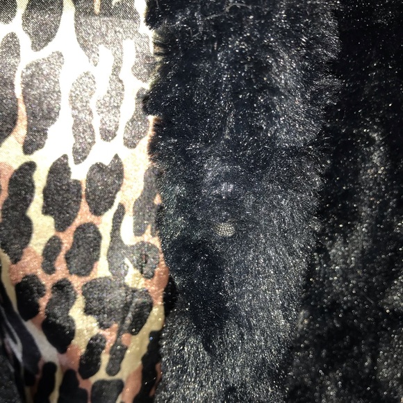 BETSEY JOHNSON Faux Fur Vest Black Fuzzy Leopard Lined size XL  BARBIECORE - Picture 6 of 14